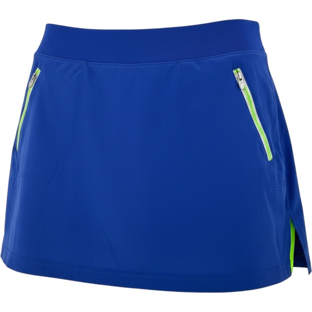 Tommy Armour Womens Dri-Logic Golf Skort Blue Lime Green Size M Zipper Pockets